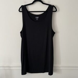 LOGO Layers Tunic Tank Black Size 1XP Stretch Knit Longline Basic Minimalist